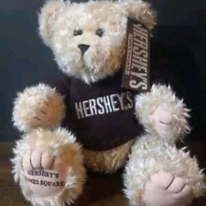 NEW Hershey's Teddy Bear Shaggy Beige NYC Times Square Plush 11" Toy 2002